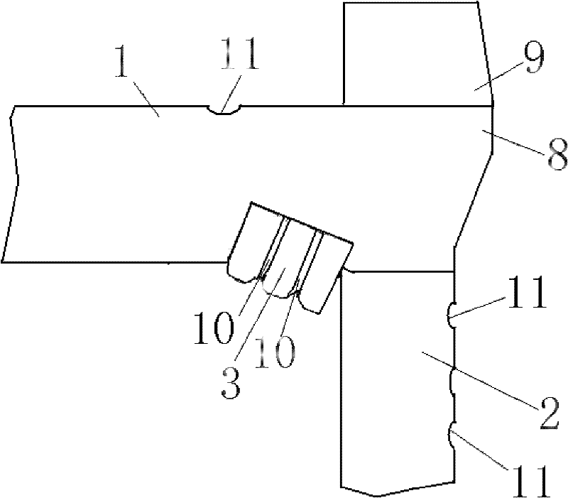 Front connecting structure of vehicle frame