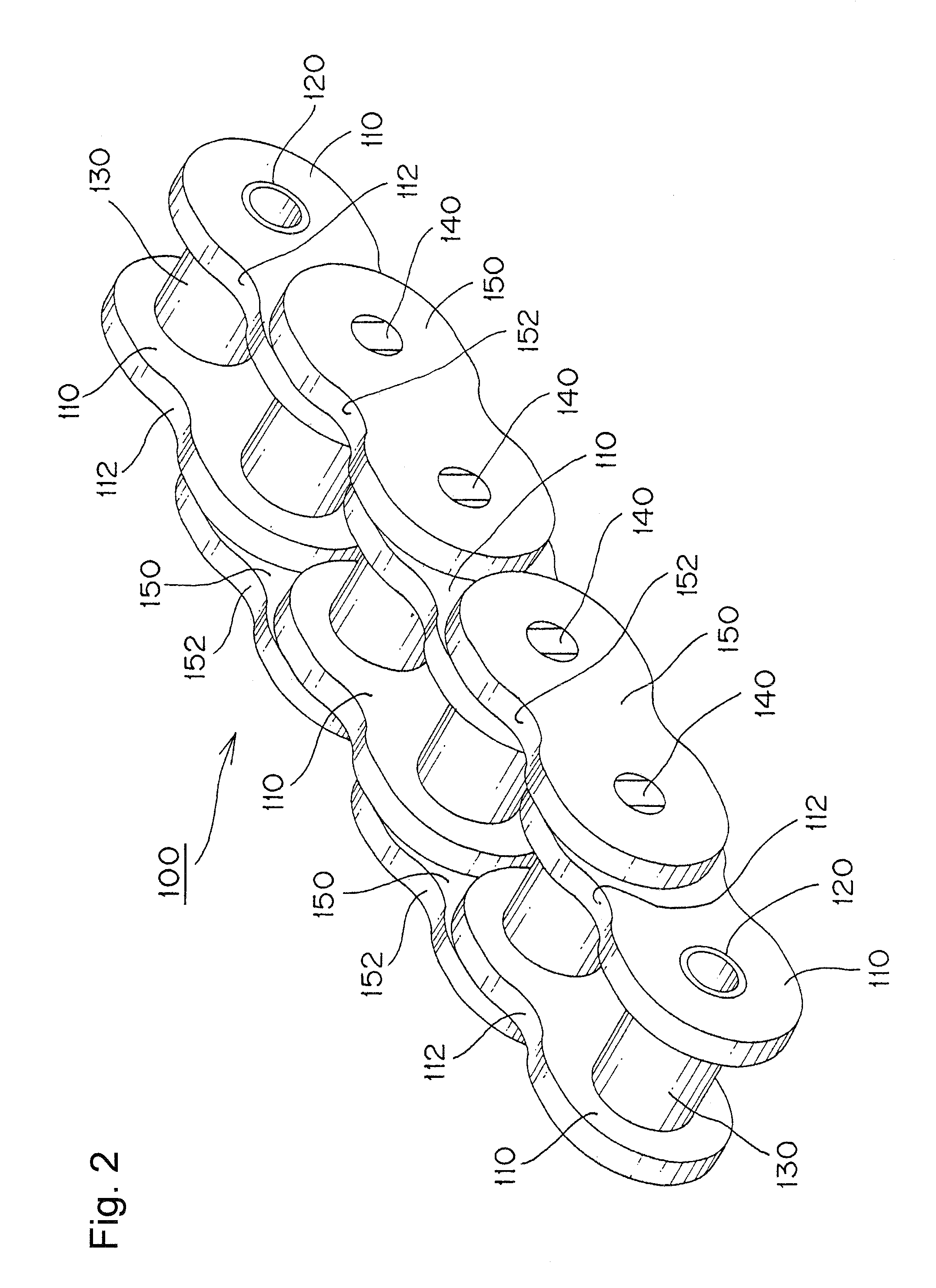 Transmission chain for use in engine