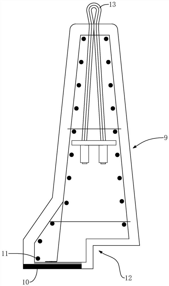 Structure and construction method of newly-added prefabricated guardrail of existing bridge