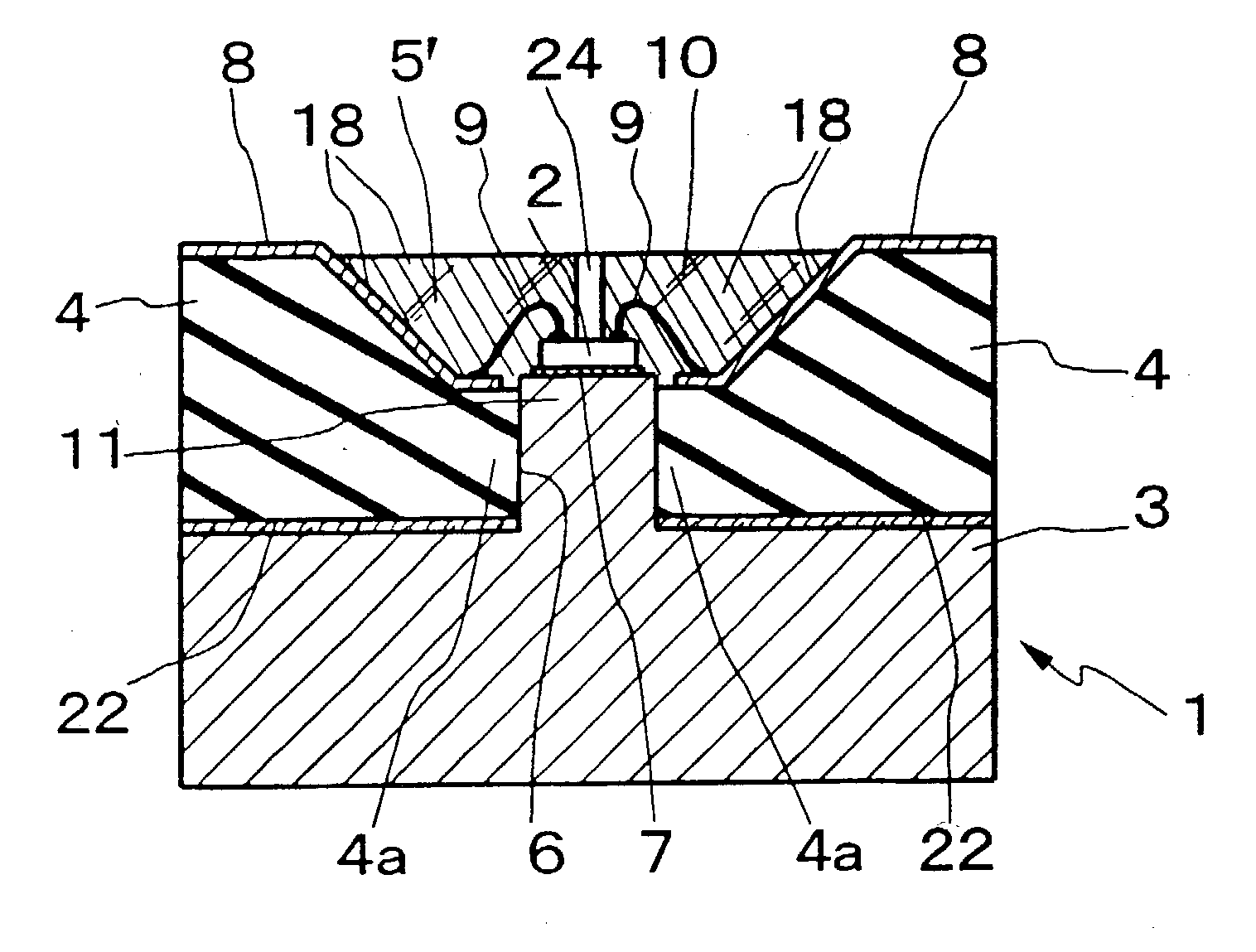 Light source device using led, and method of producing same