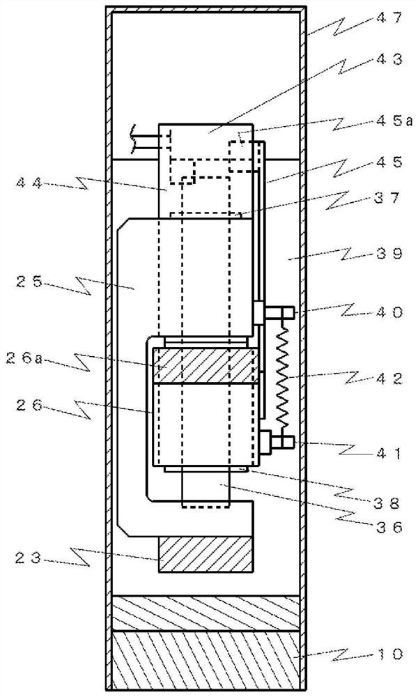 Liquid material discharge device, coating device and coating method thereof