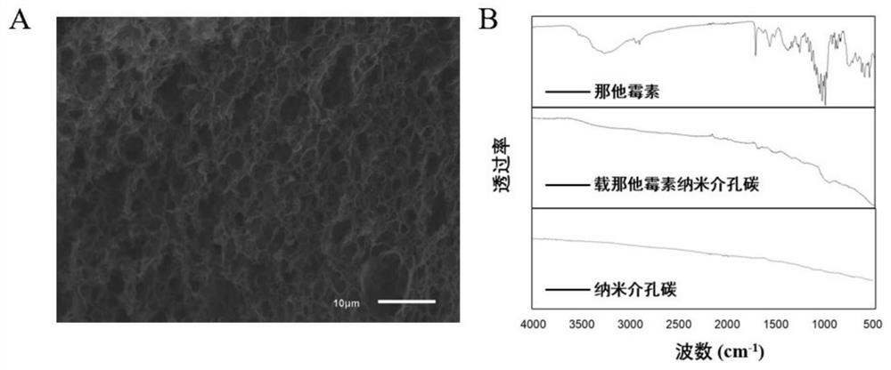 Nanometer mesoporous carbon eye drops loaded with natamycin and silver as well as preparation method and application thereof