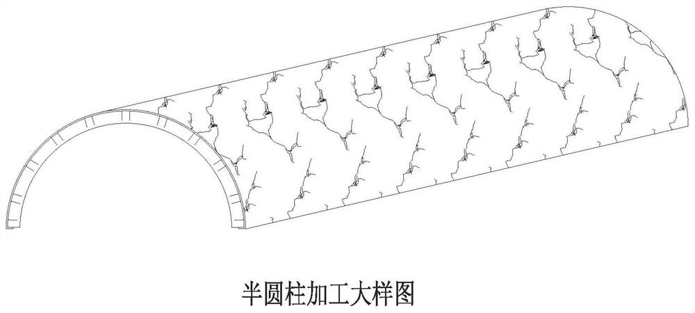 A production method of printed steel plate positive semi-cylindrical