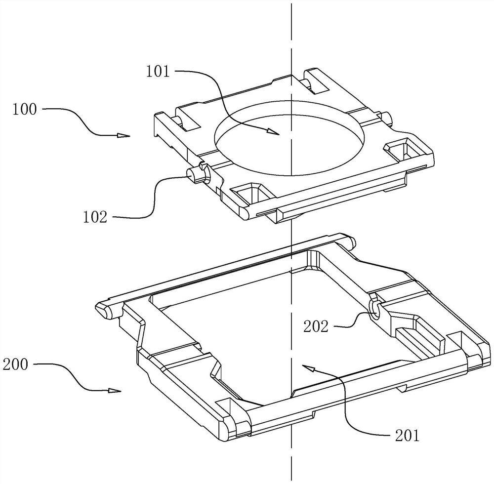 An automatic assembly device for scissor feet