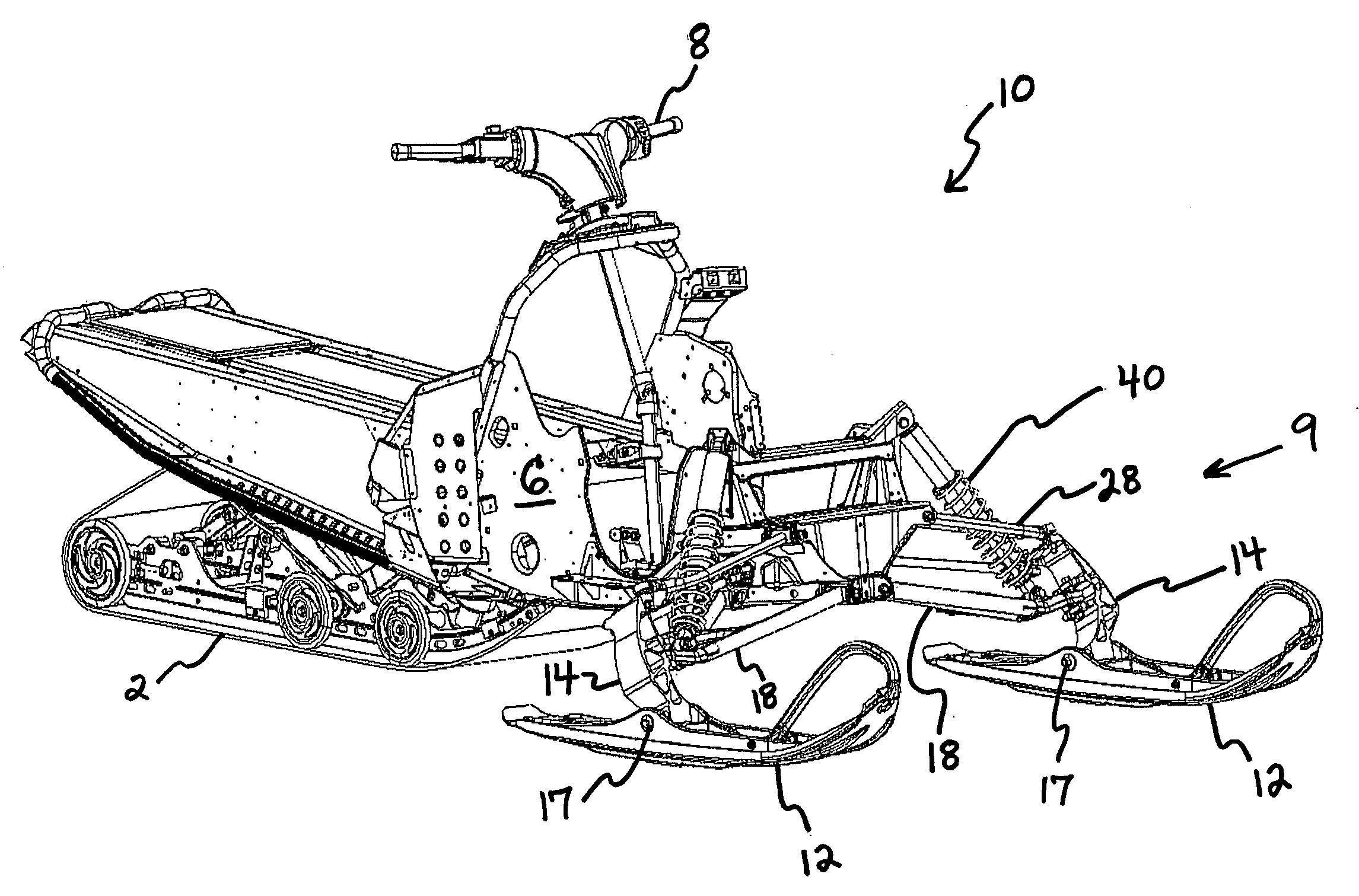 Spindle for snowmobile suspension