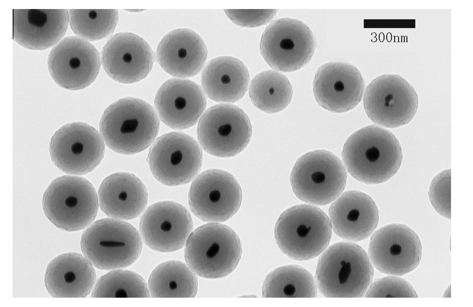 Method for preparing gold/titanium dioxide core-shell nanoparticle
