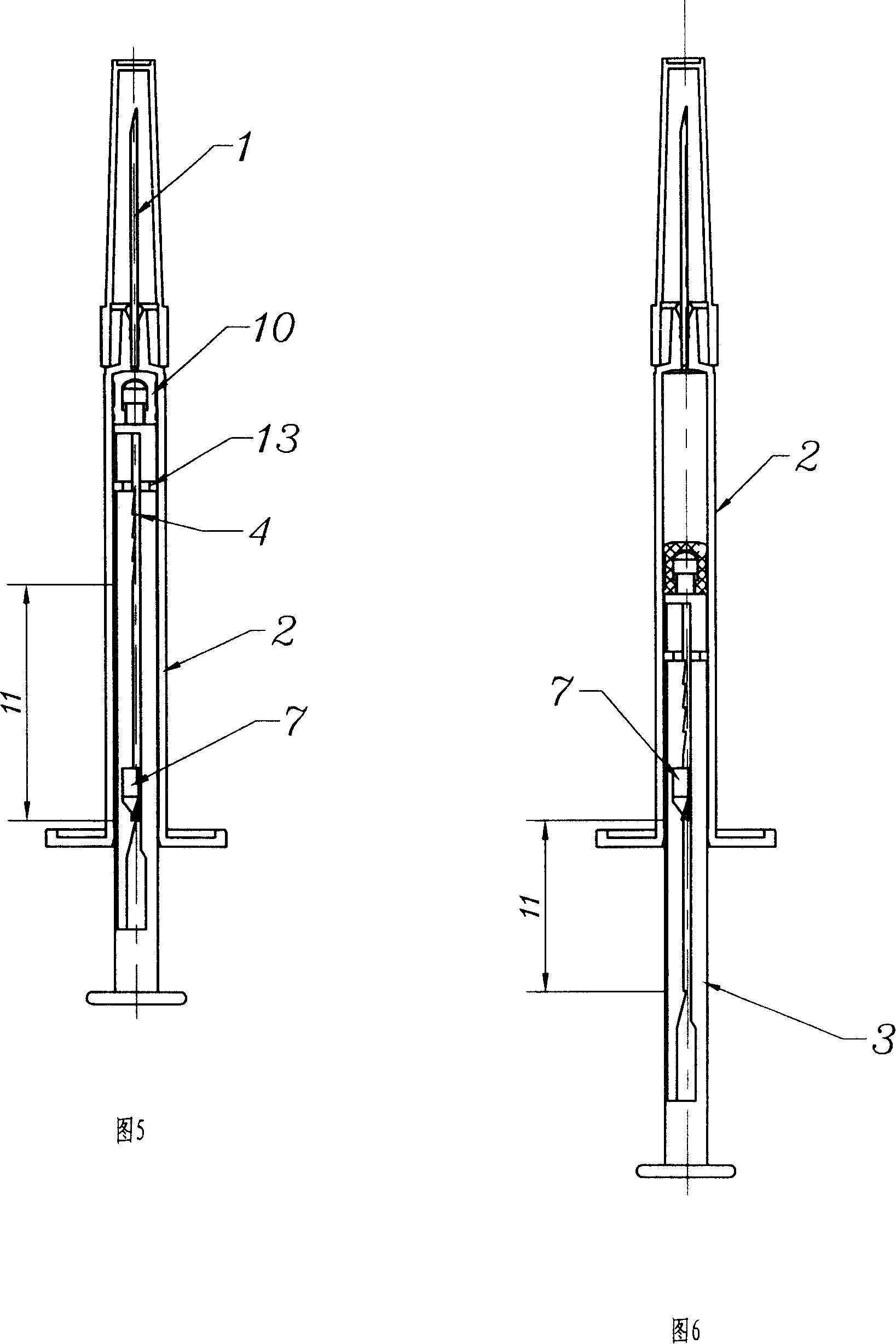 Disposable self-destroyable syringe