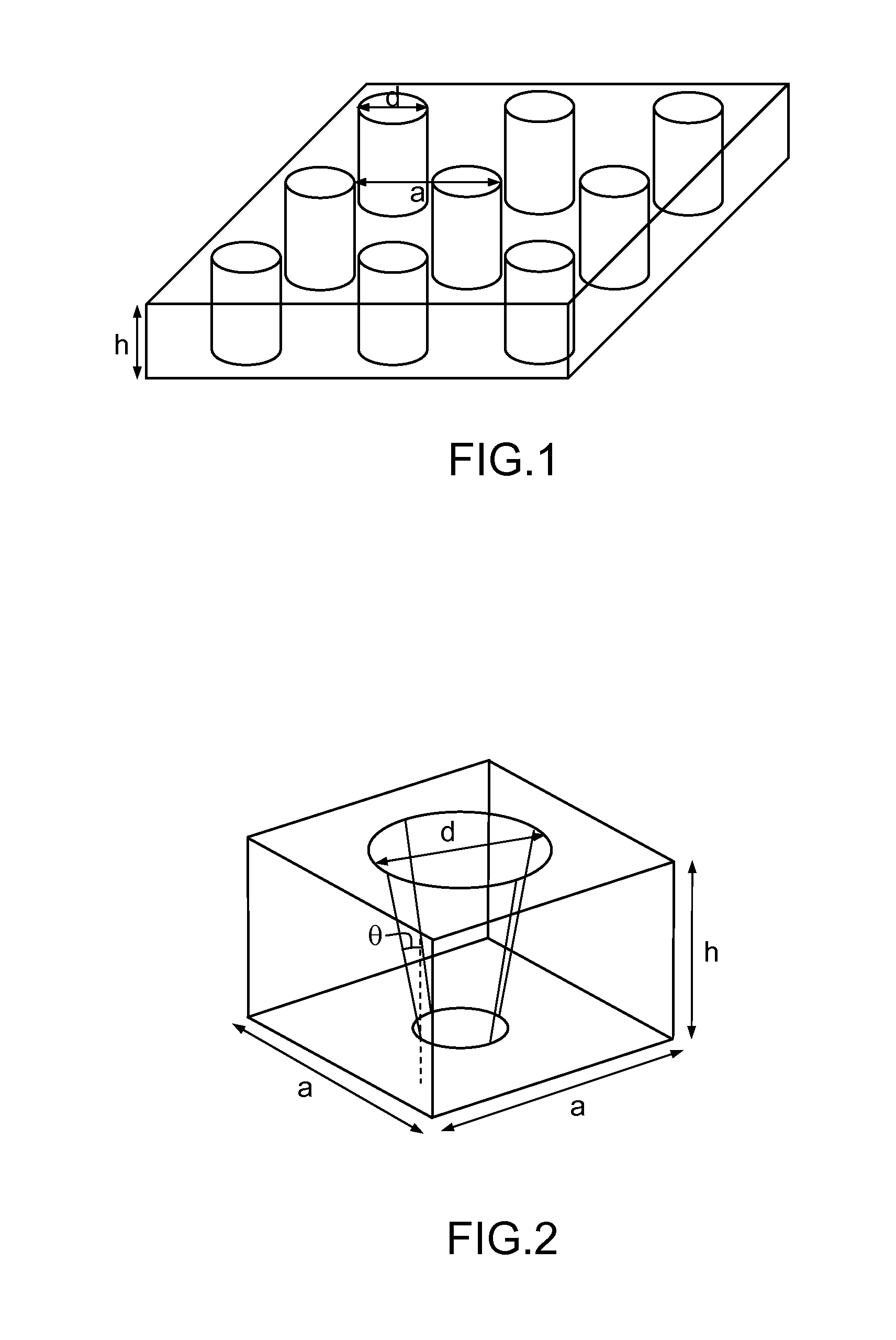 Process for producing an acoustic device having a controlled-bandgap phononic crystal structure