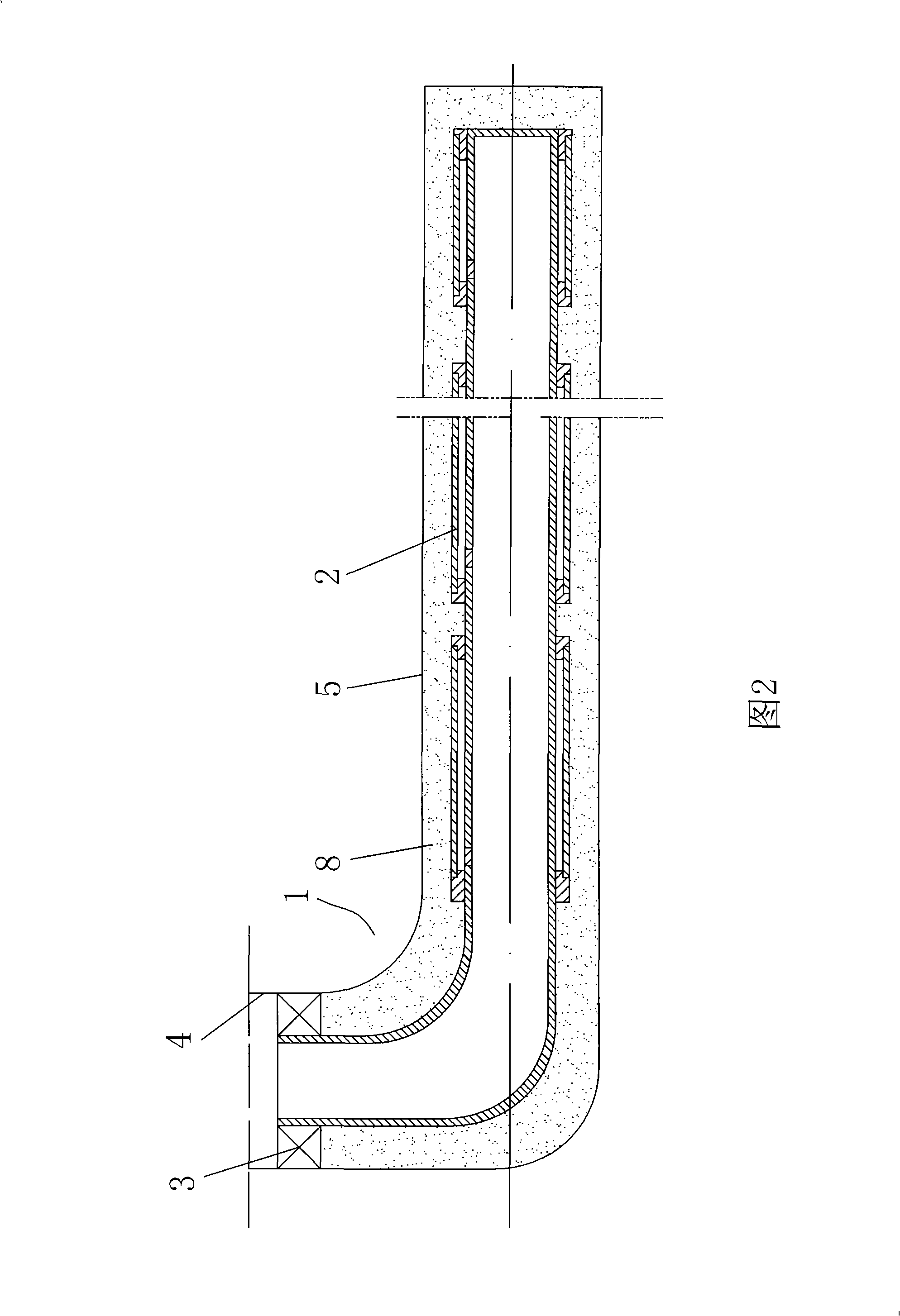 Horizontal production-injection well completion structure possessing flow control function