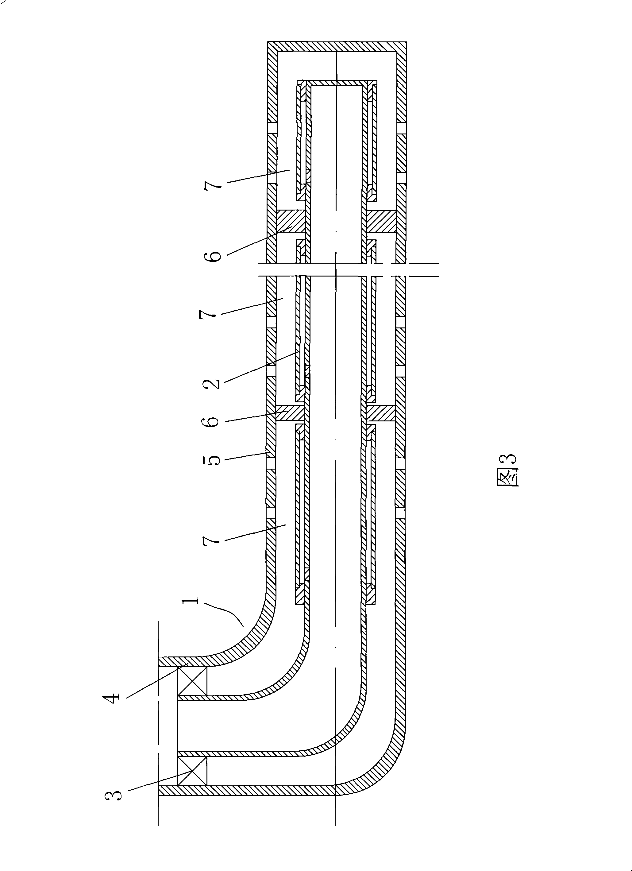 Horizontal production-injection well completion structure possessing flow control function
