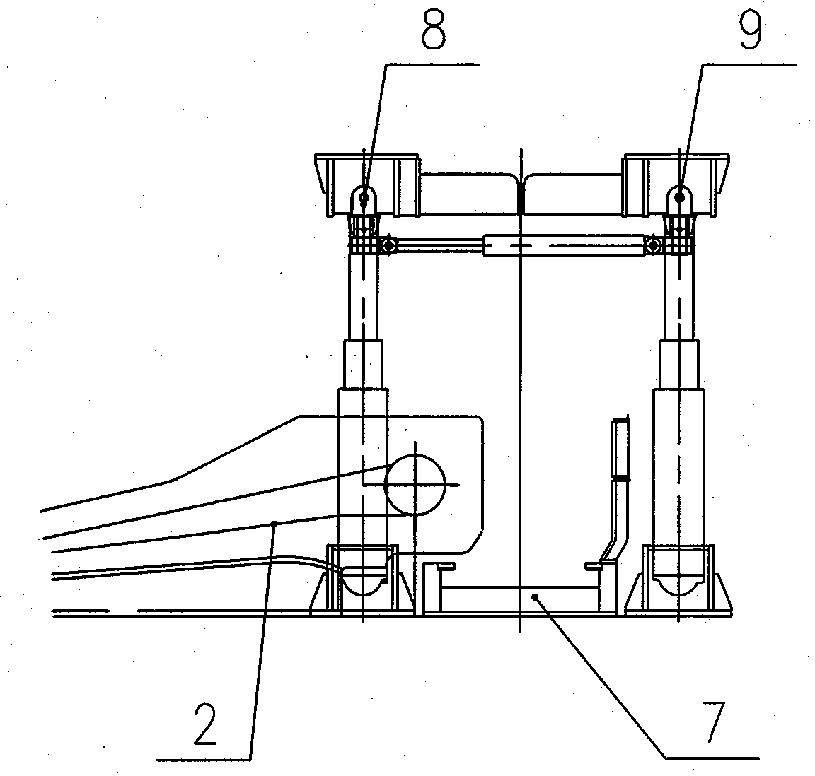 Cross side dumping arrangement coordinated mode of rear conveyer of fully mechanized working face and support structure