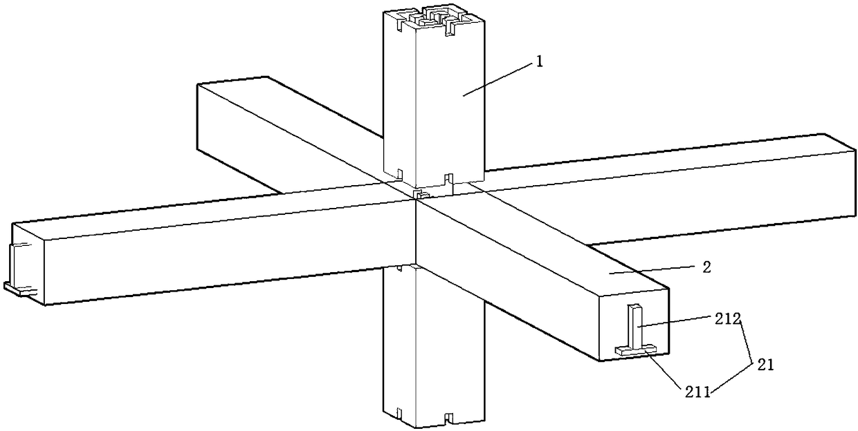 Joint tenon-mortise structure of square steel tube structures and steel reinforced concrete beams and method