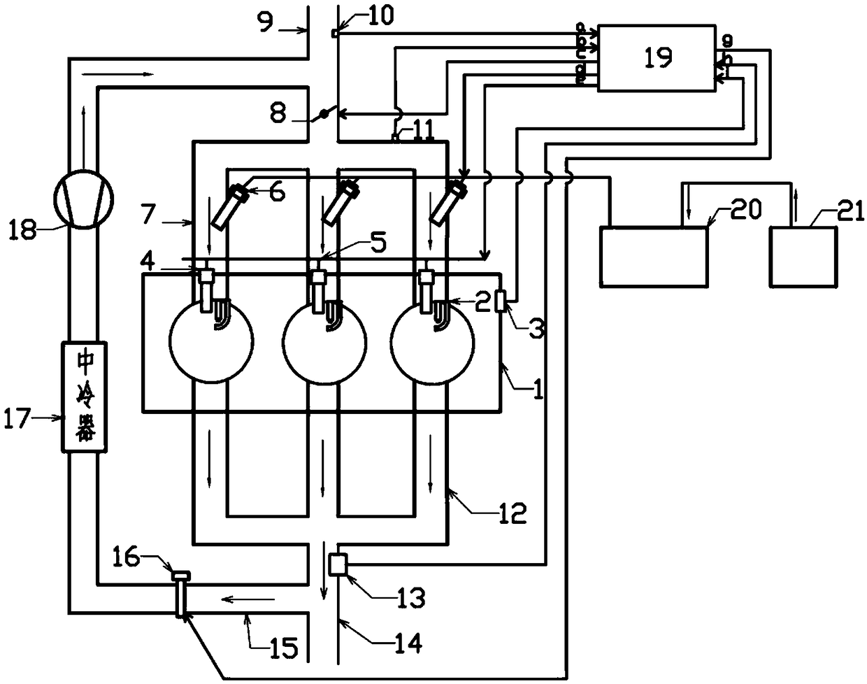 Gasoline engine combustion control method and gasoline engine suitable for medium and heavy vehicle