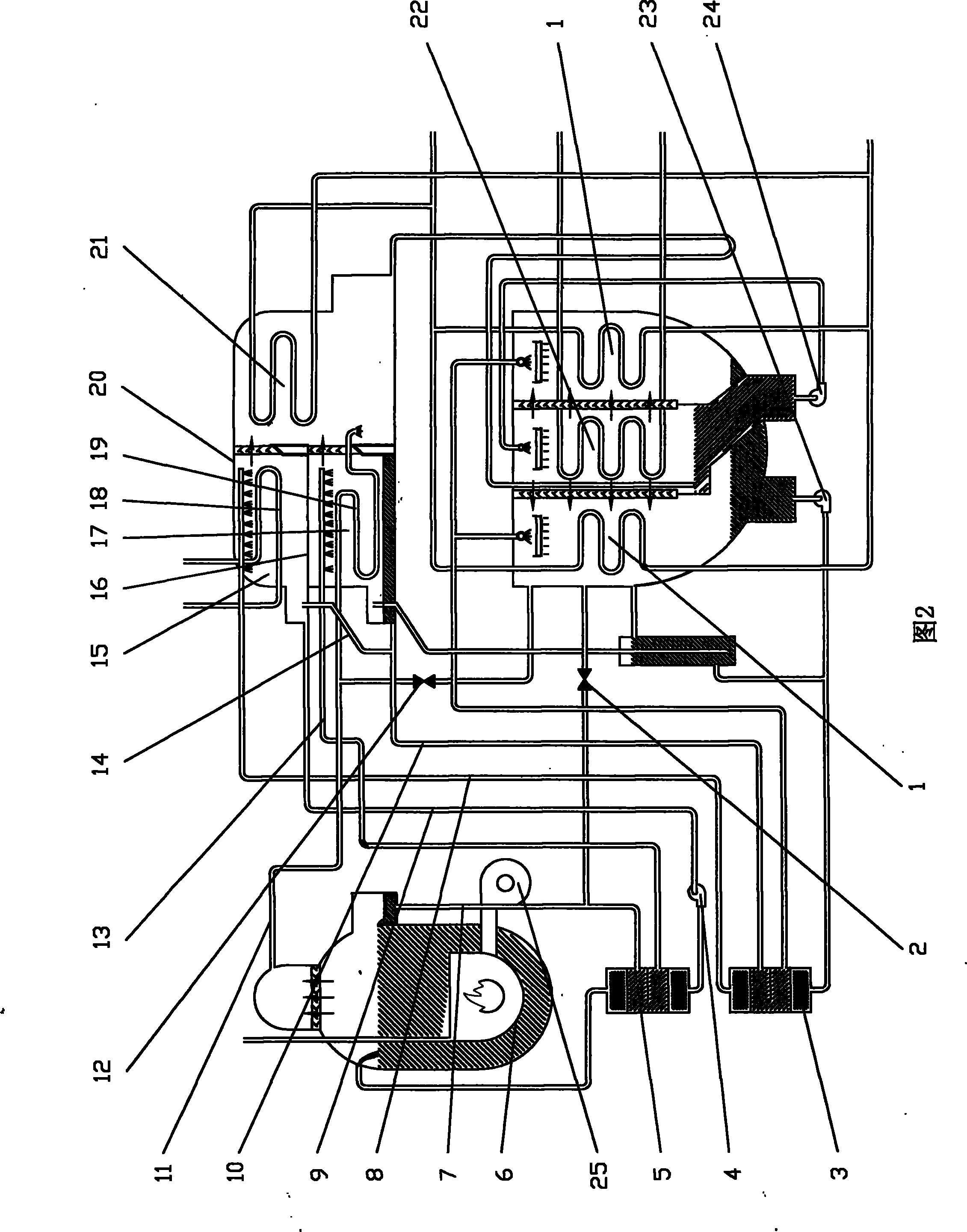 Hot-water direct-fired lithium bromide absorption type cold water and cold-hot water unit