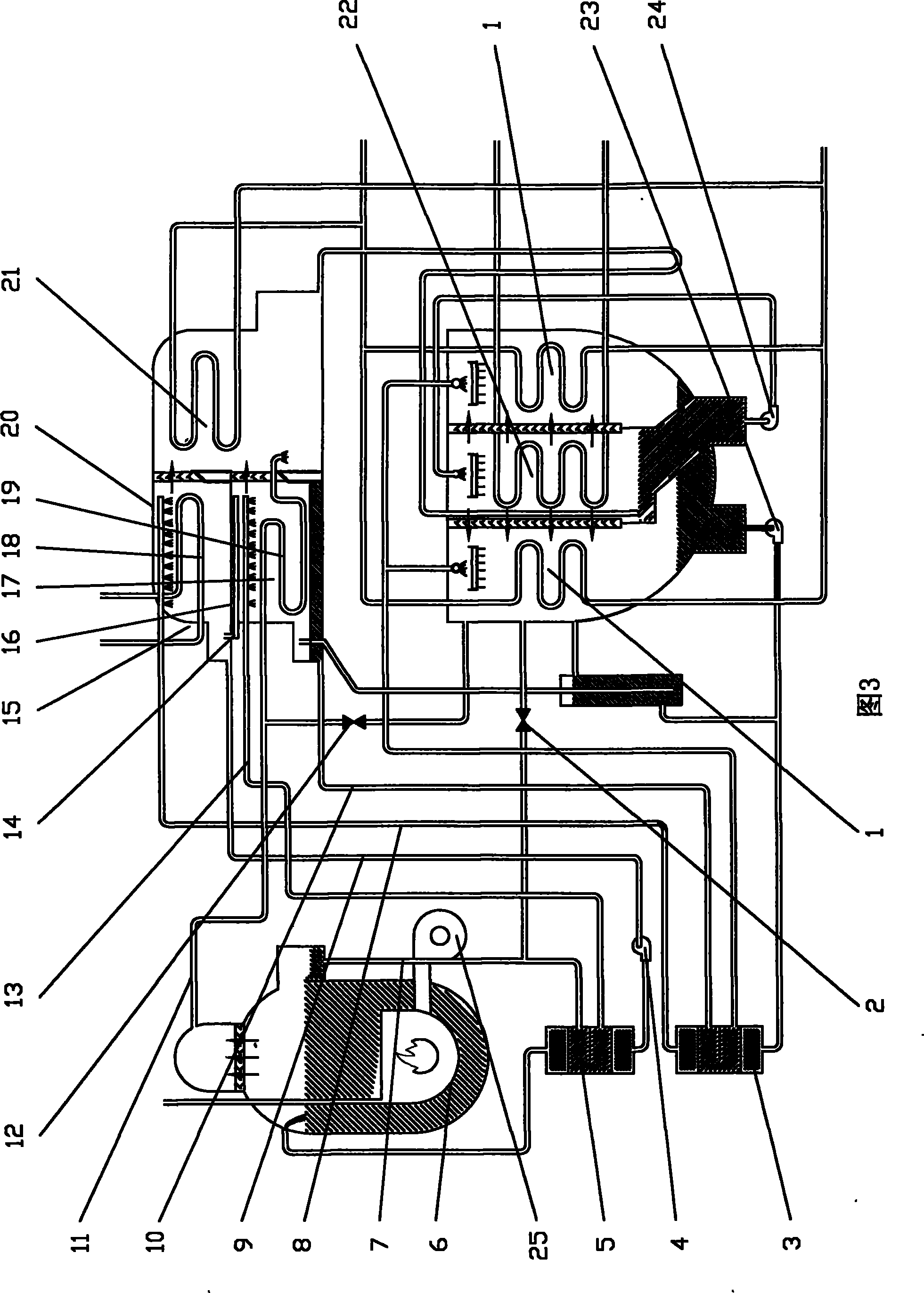 Hot-water direct-fired lithium bromide absorption type cold water and cold-hot water unit