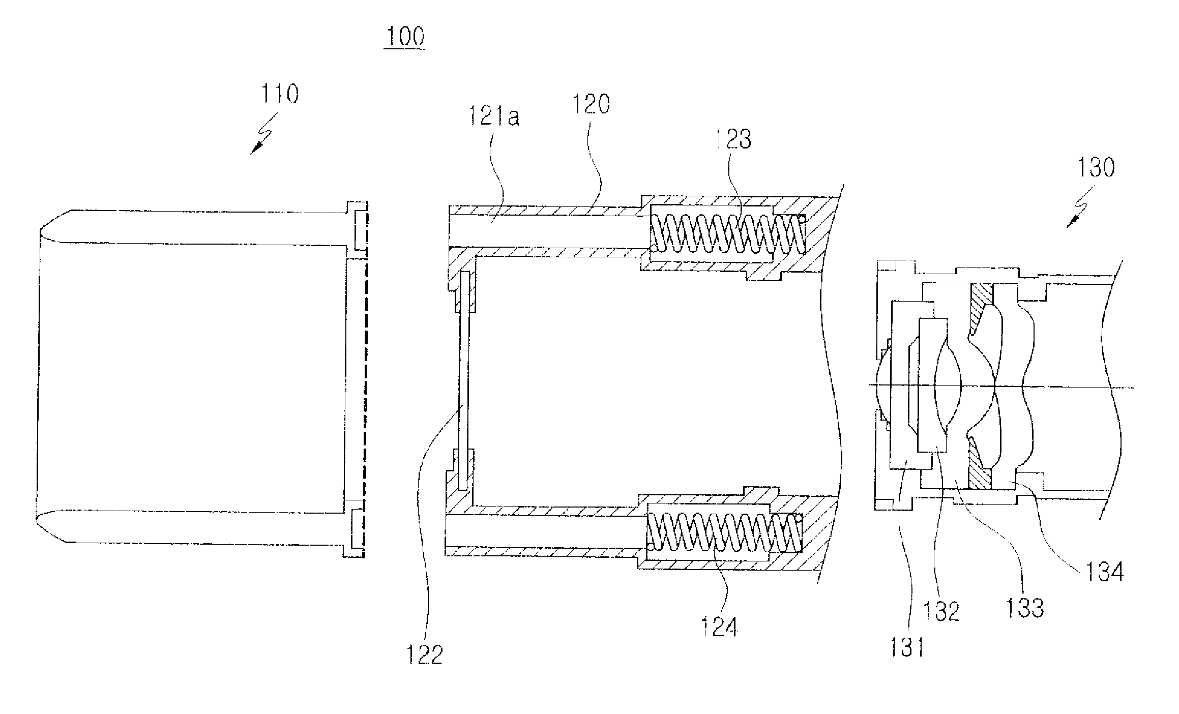Camera and portable electronic device using the same