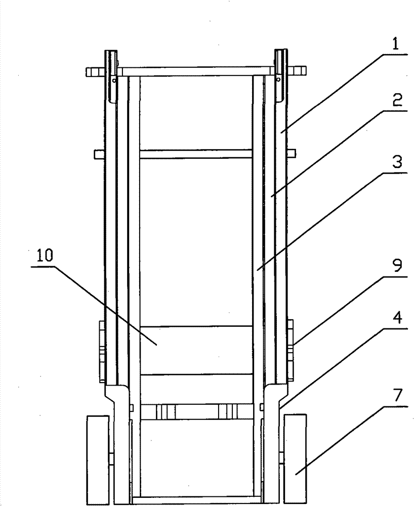 Outer portal frame of forklift truck, triple portal frame of forklift truck and forklift truck