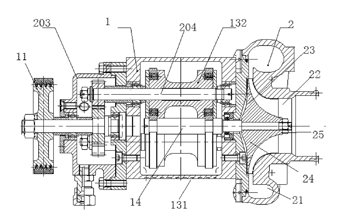 High-transmission-ratio suspension shaft centrifugal supercharger with planetary gear mechanism