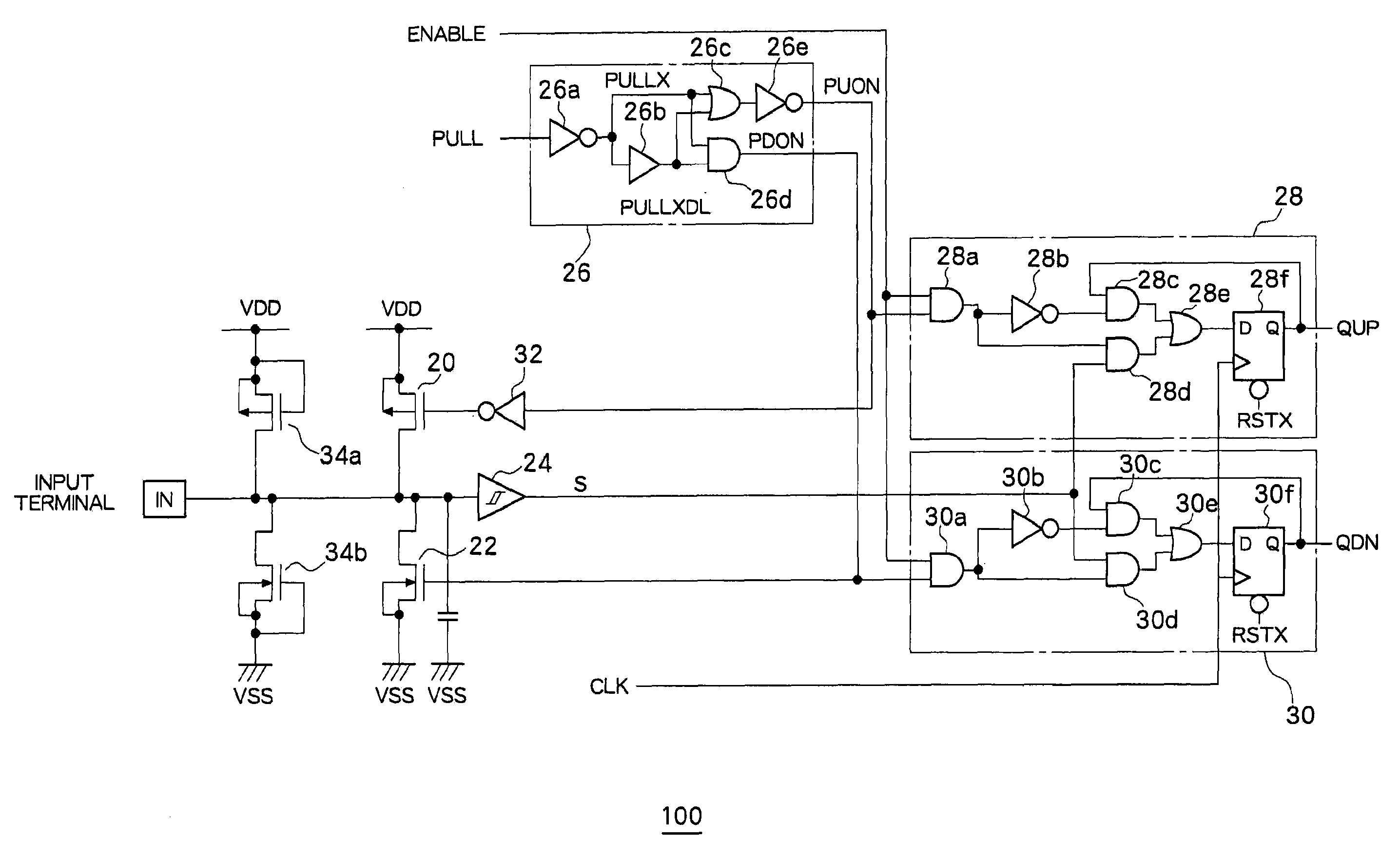 Ternary valve input circuit
