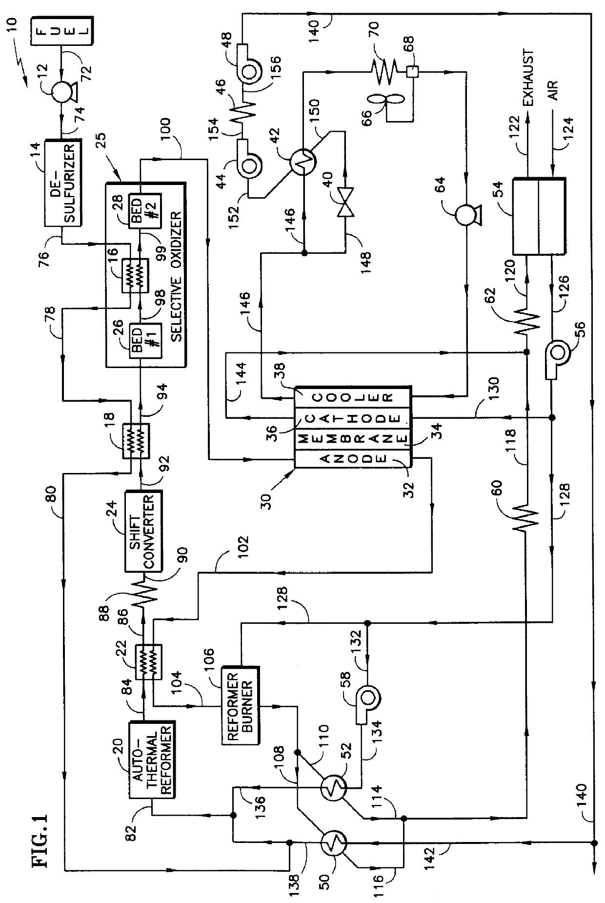 Steam producing hydrocarbon fueled power plant employing a PEM fuel cell