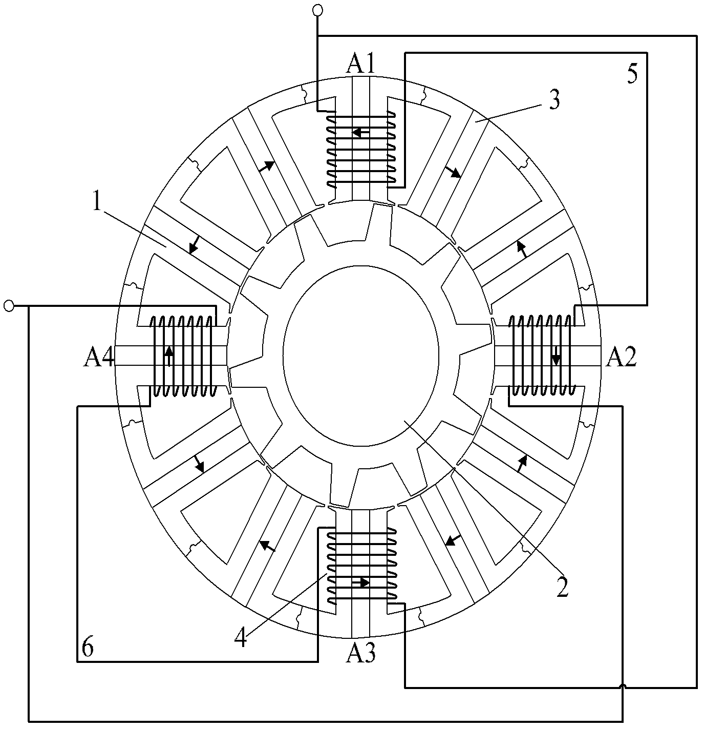 Self-fault tolerance magnetic flux switching permanent magnet motor