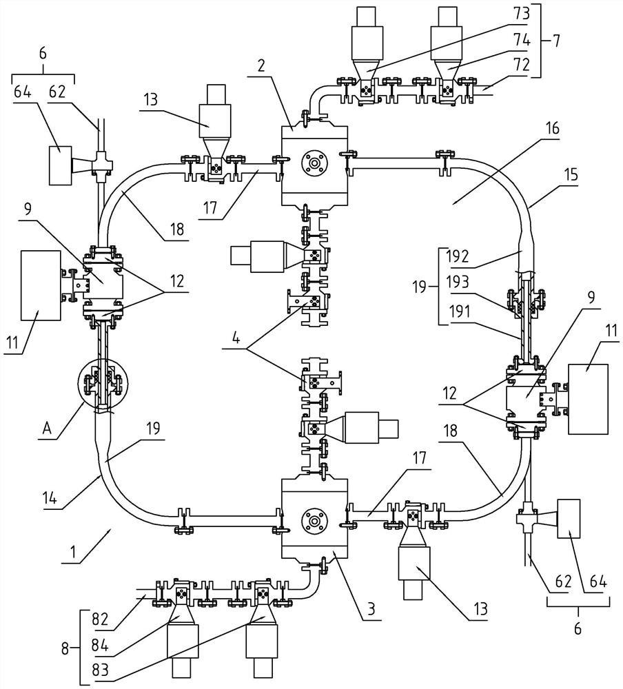 Multi-position wear simulation test device for wear-resistant valve