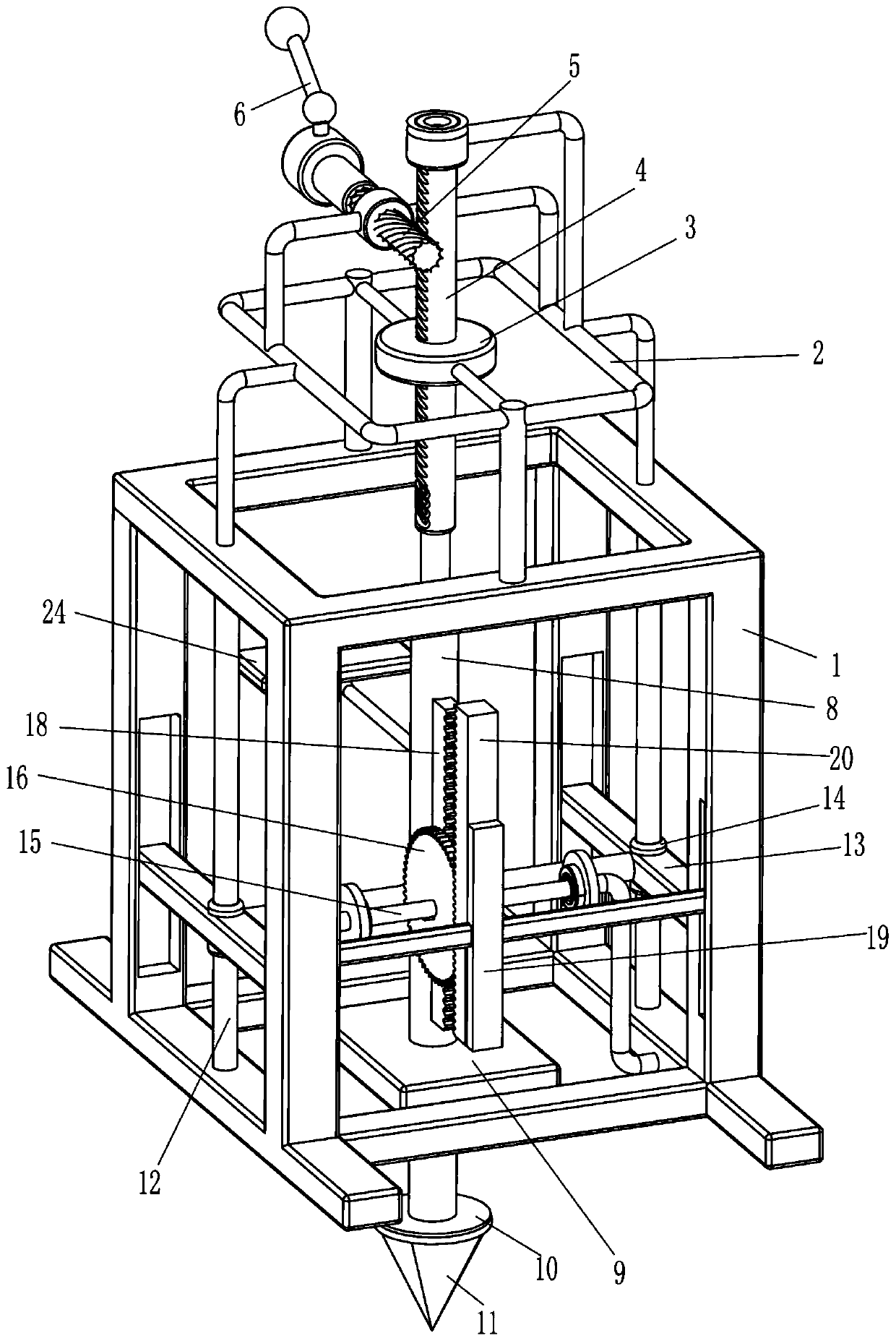 Ground subsidence monitoring device for subway tunnel construction