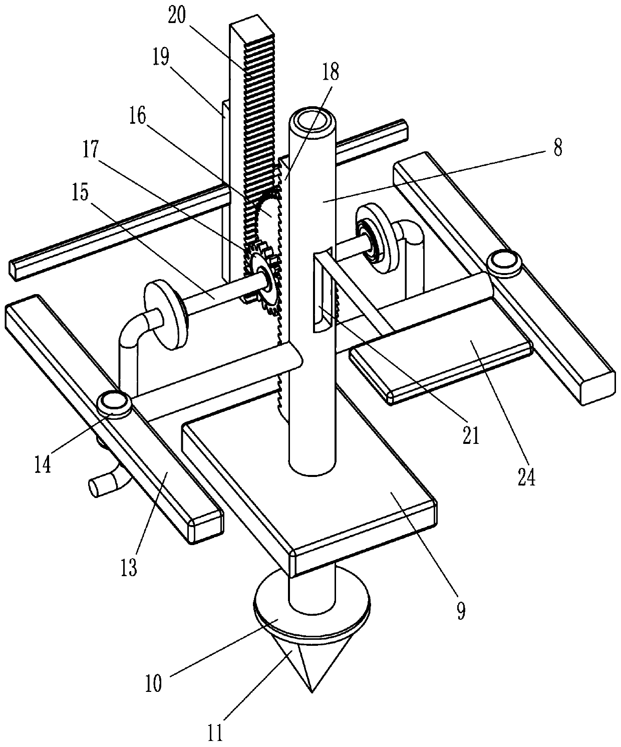 Ground subsidence monitoring device for subway tunnel construction