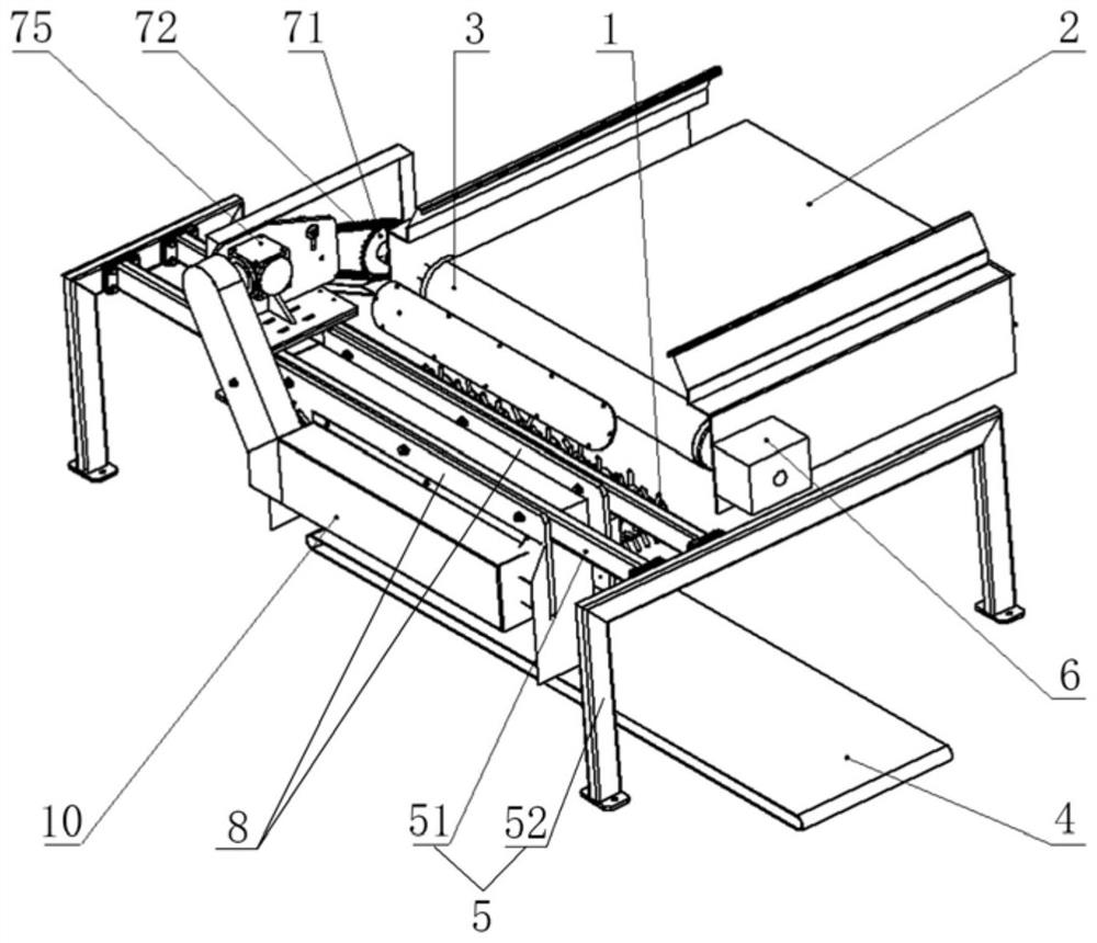 Cut stem scattering and uniform cut stem distribution device for cut stem making line