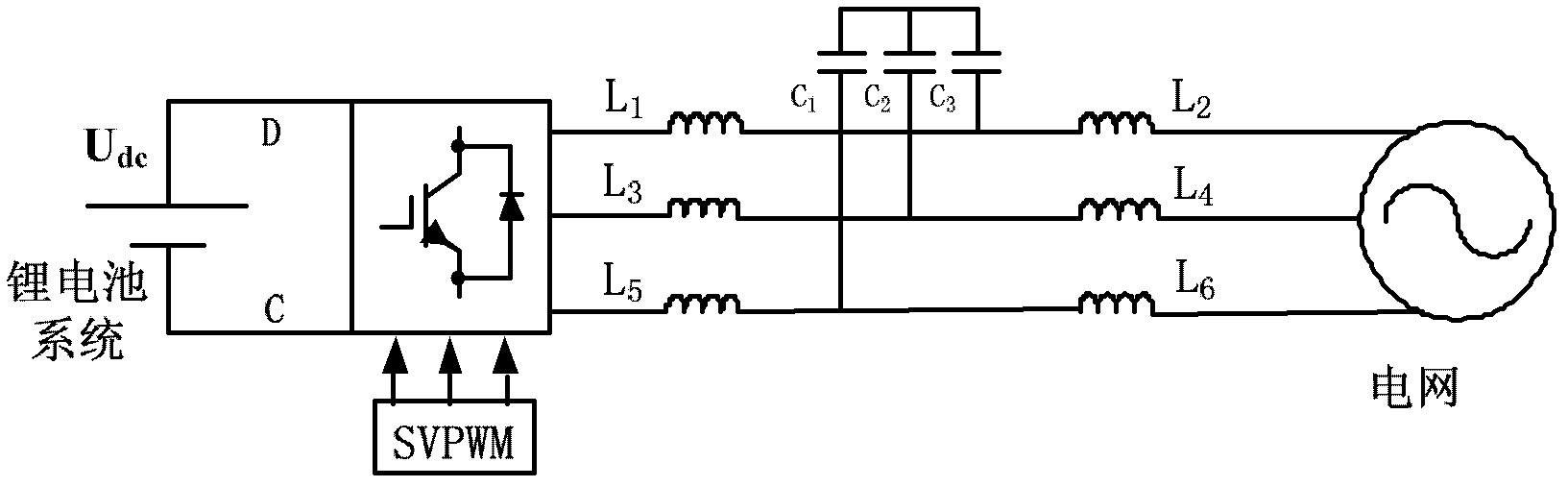 Power conversion system based on energy storage of lithium battery and control method thereof