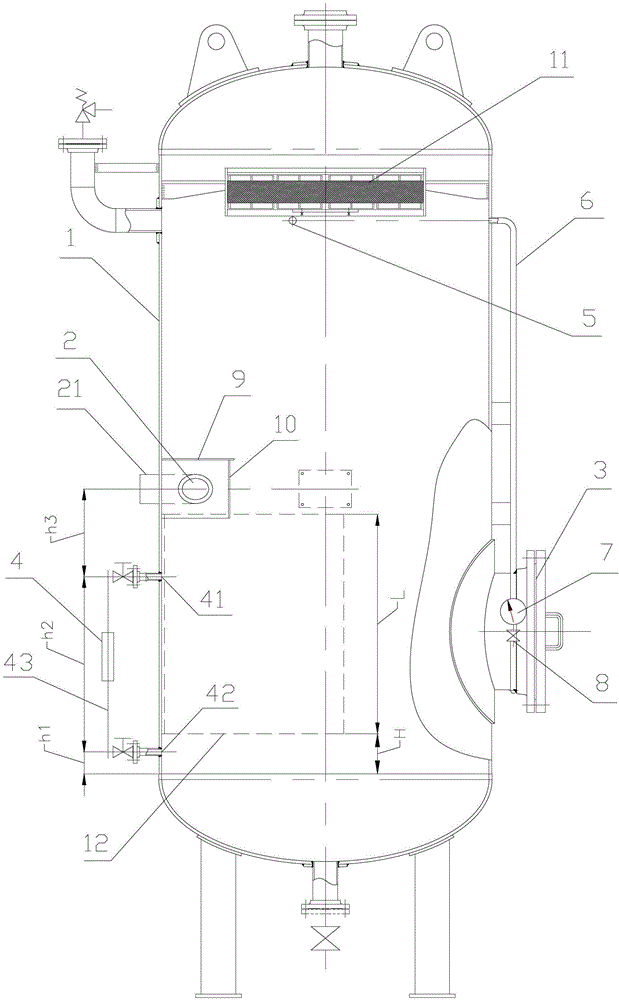 A continuous sewage expansion vessel