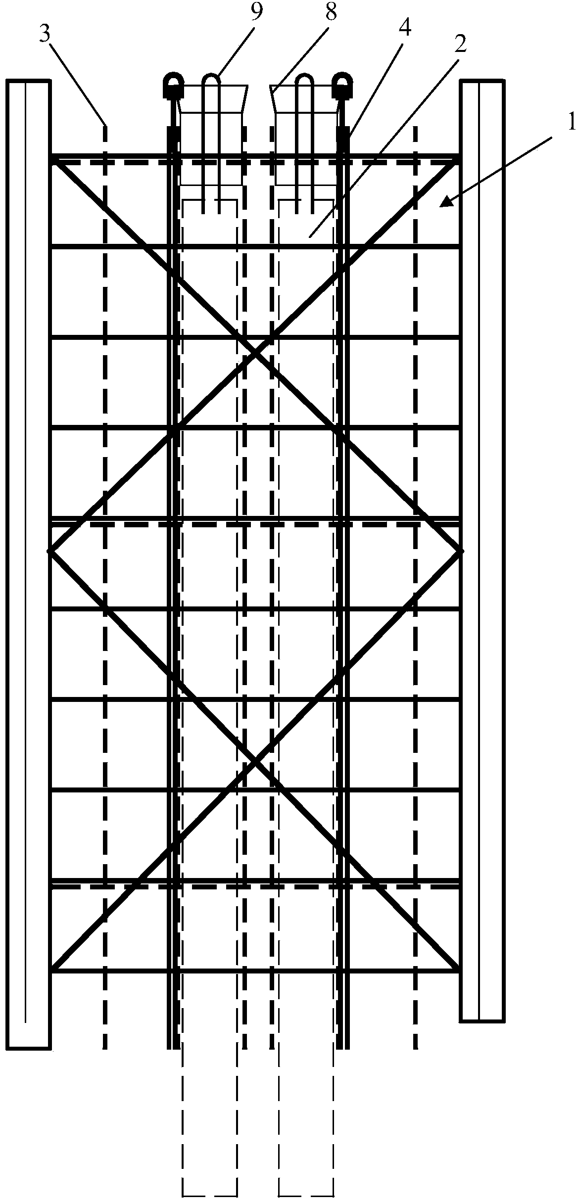 Construction method for installing underground lattice column