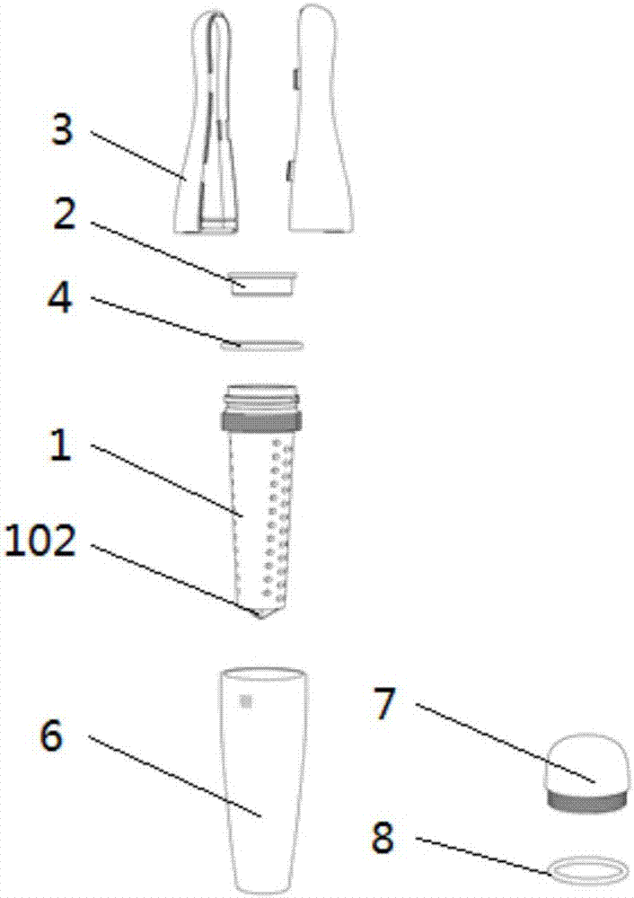 Appliance for collecting and storing excrement samples and using method thereof