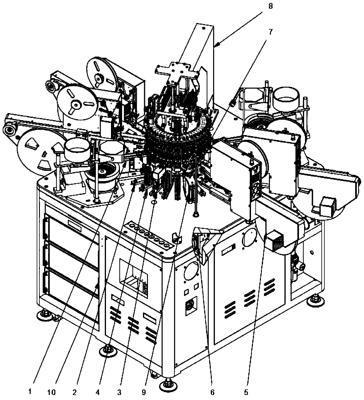 All-in-one machine equipment for automatically producing electronic components