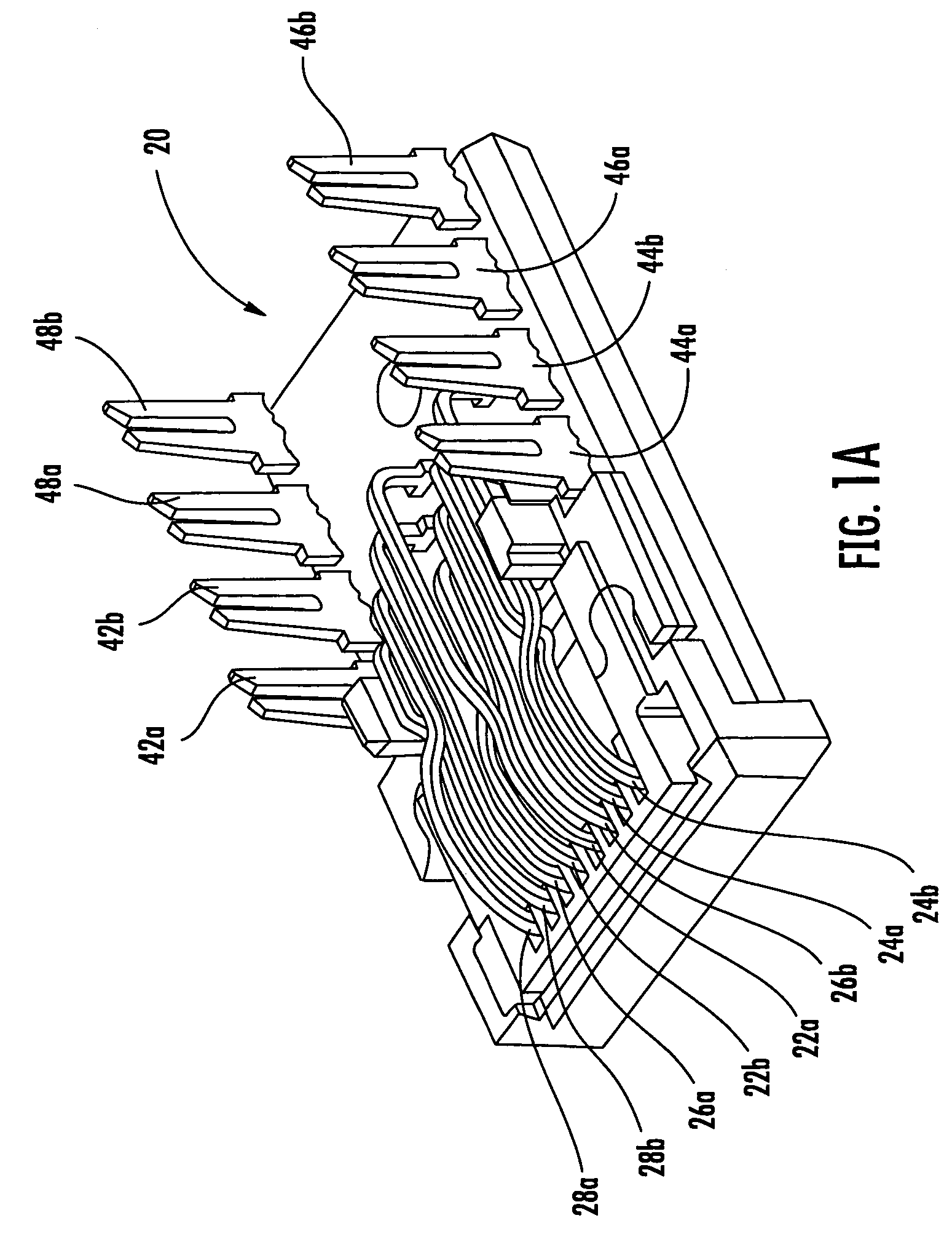 Communications jack with printed wiring board having paired coupling conductors