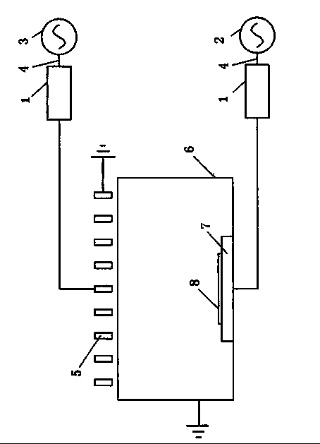 Inductance coupling plasma processing chamber of automatic frequency tuning source and bias radio frequency power source