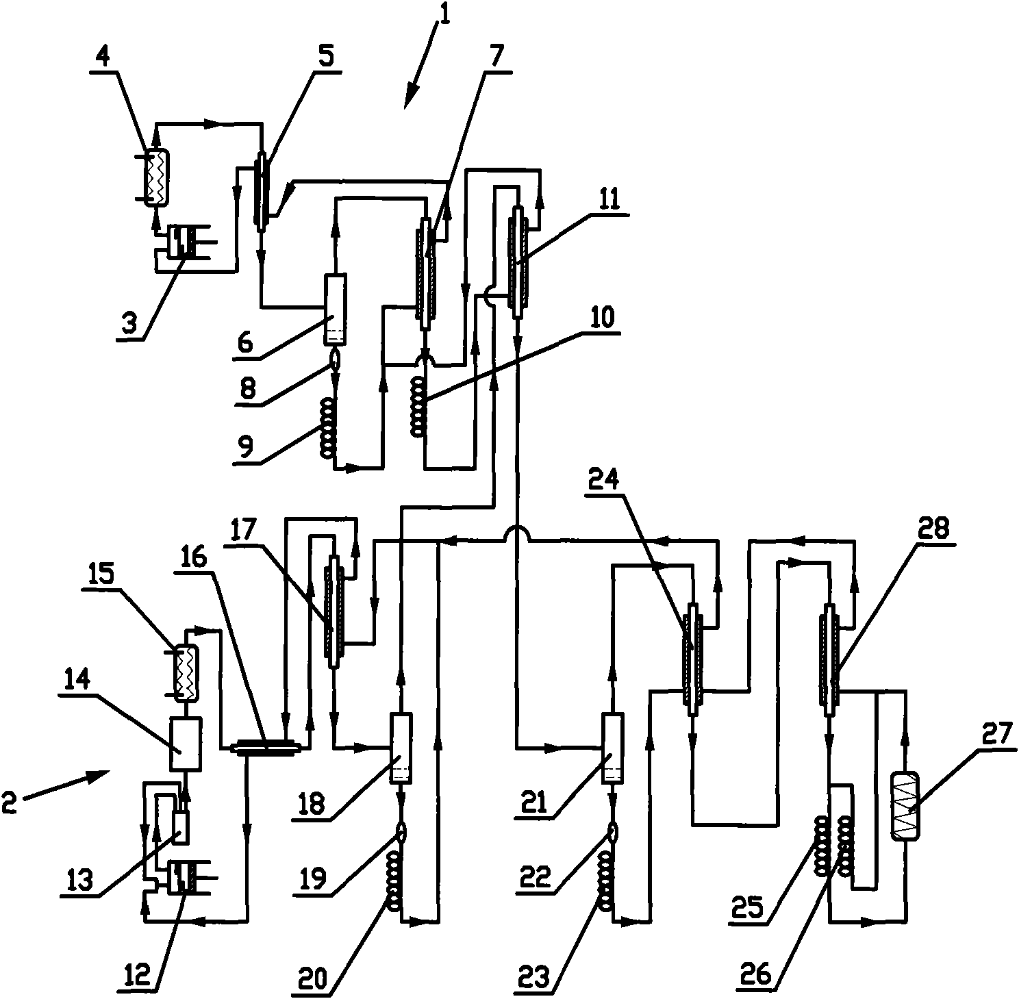 Self-overlapping refrigeration system