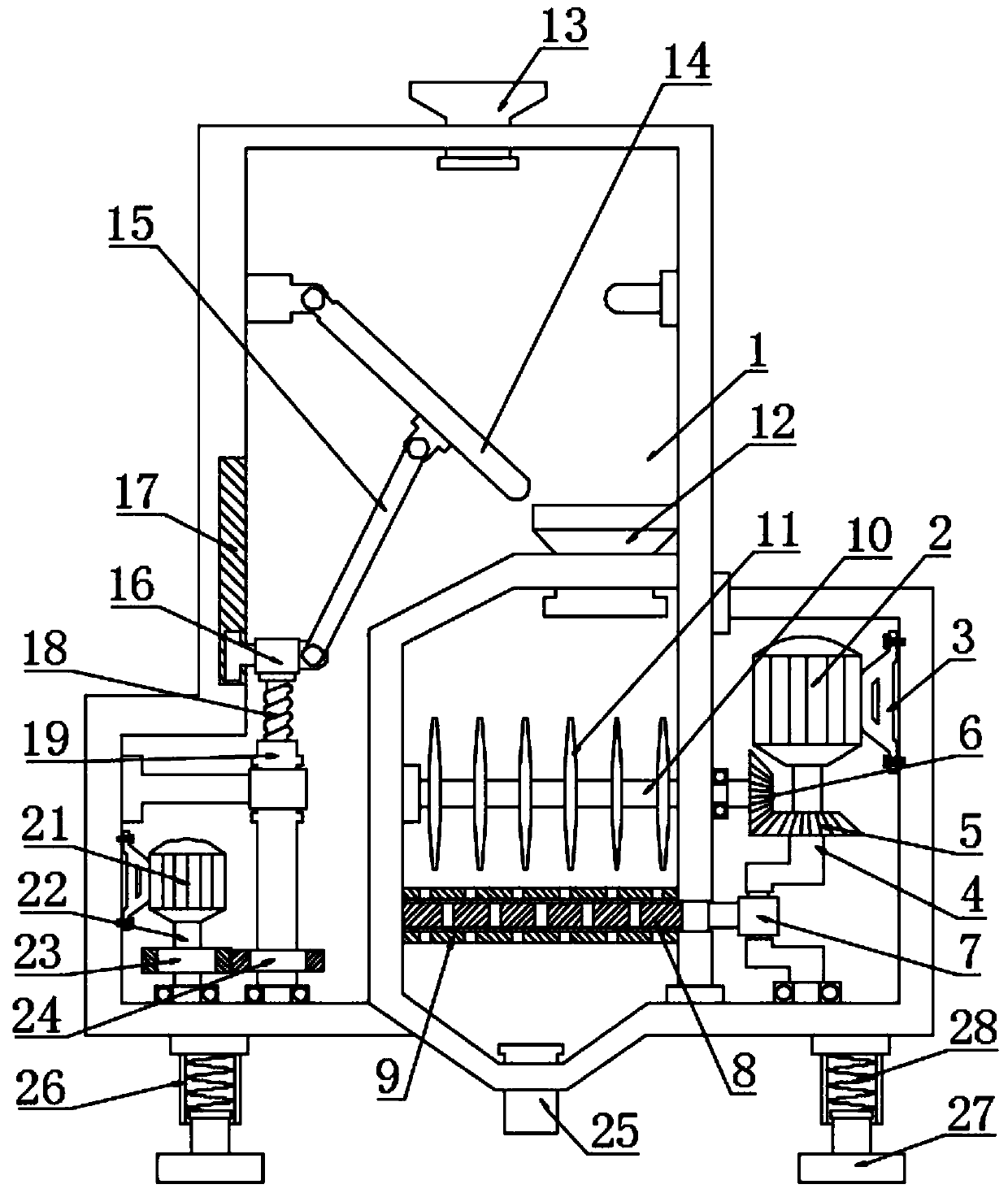 An ore sorting and crushing device