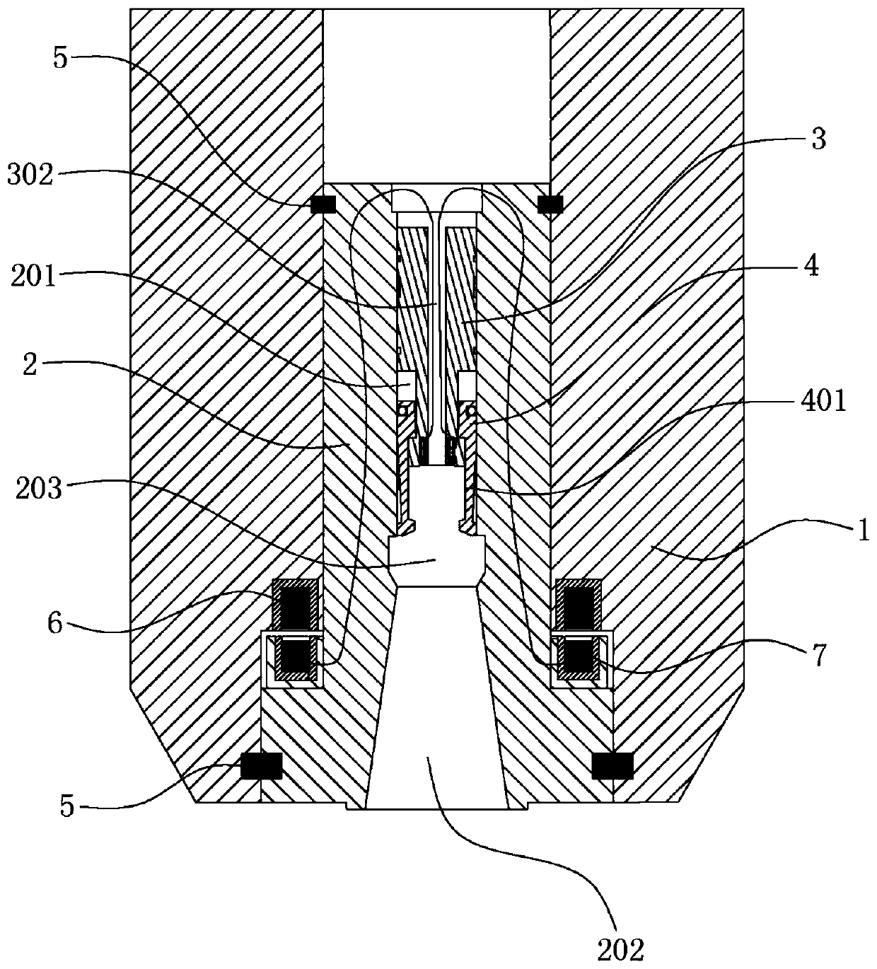 Electric connection structure of ultrasonic main shaft