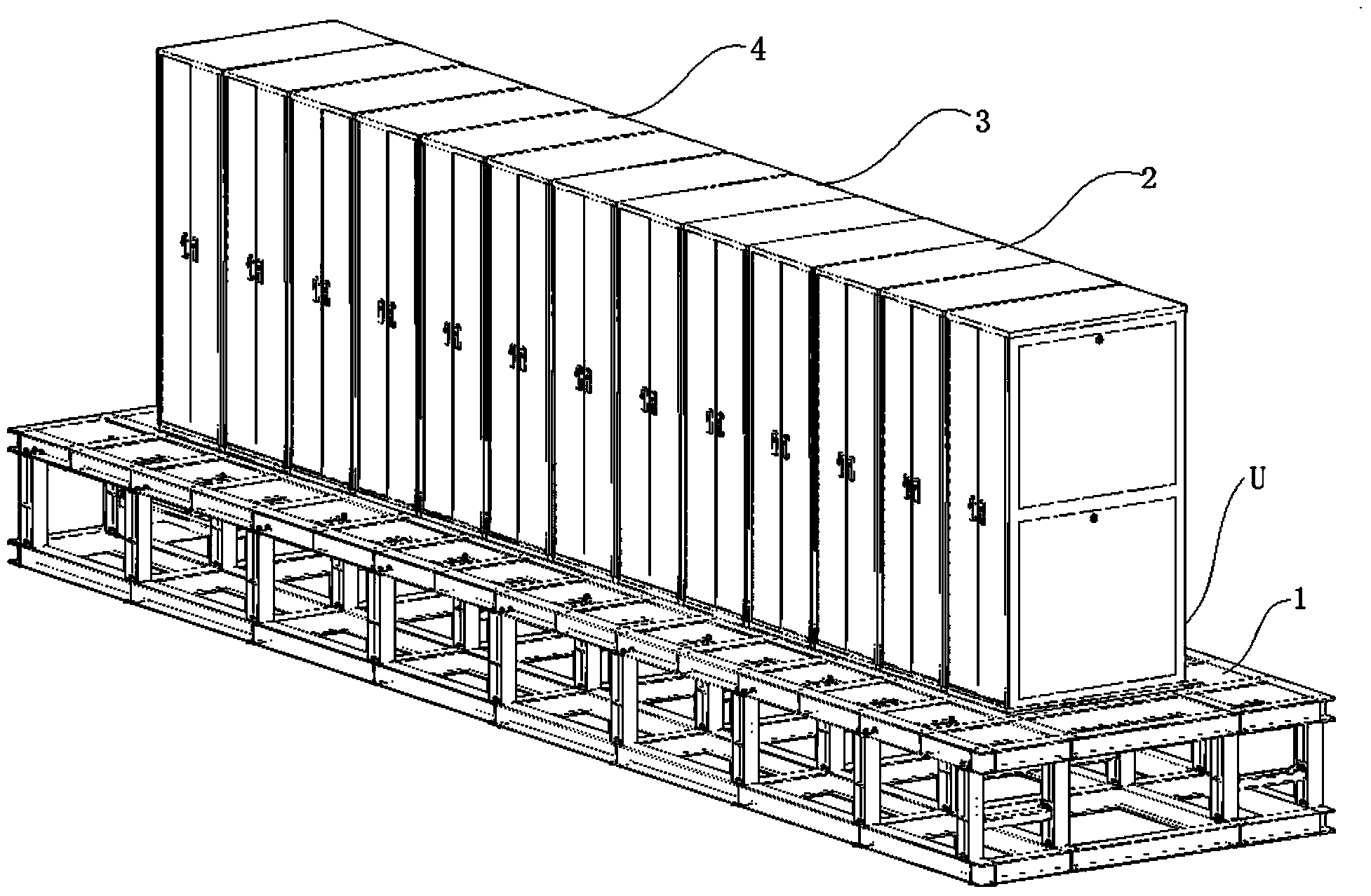 Server cabinet system and construction method of data center with same