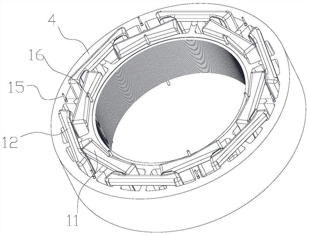 Stator punching sheet, stator core, motor stator and motor