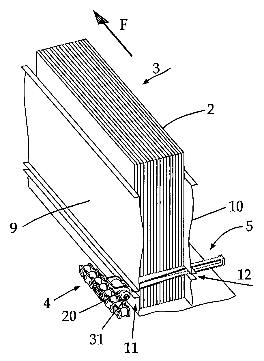 Device for conveying book blocks on a conveying line of a machine for producing books, magazines, or the like