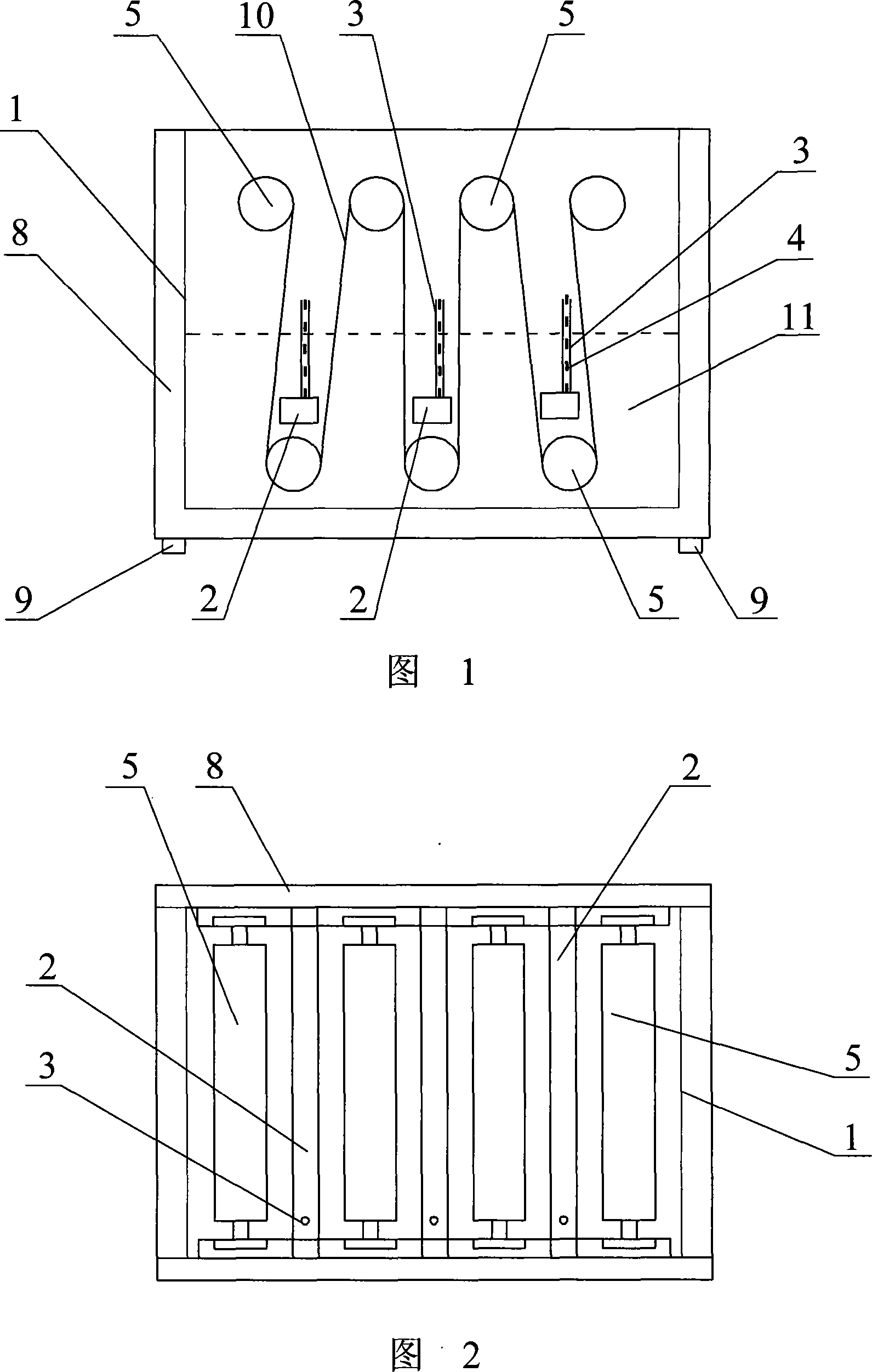 Method and special device for removing staining textile loose colour by multi-frequency ultrasound wave