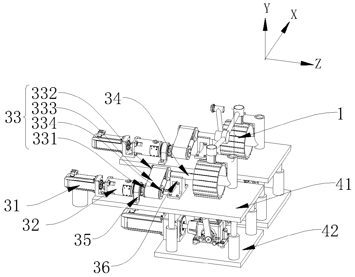 Mars rover moving system vibration loading mechanism and performance testing device