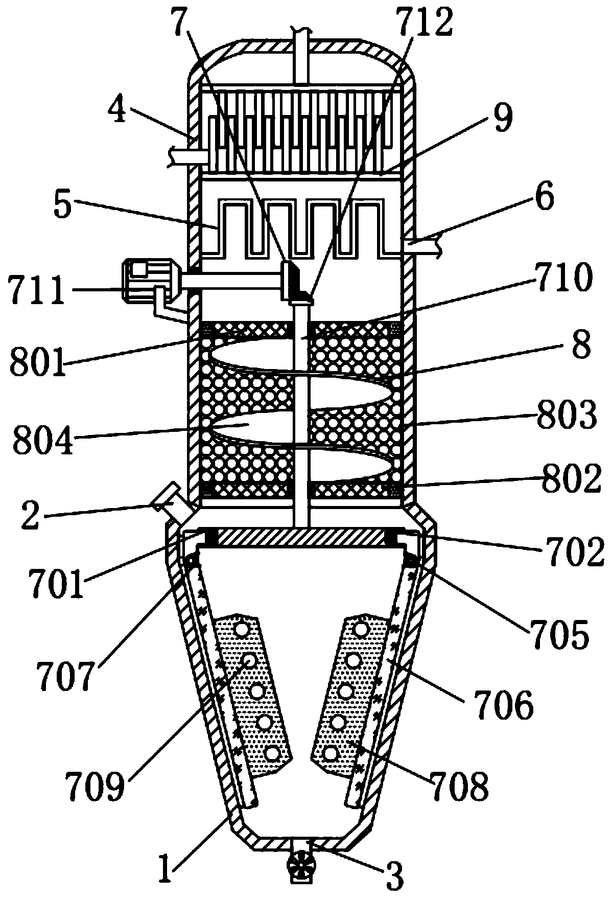 Film flash distillation tower