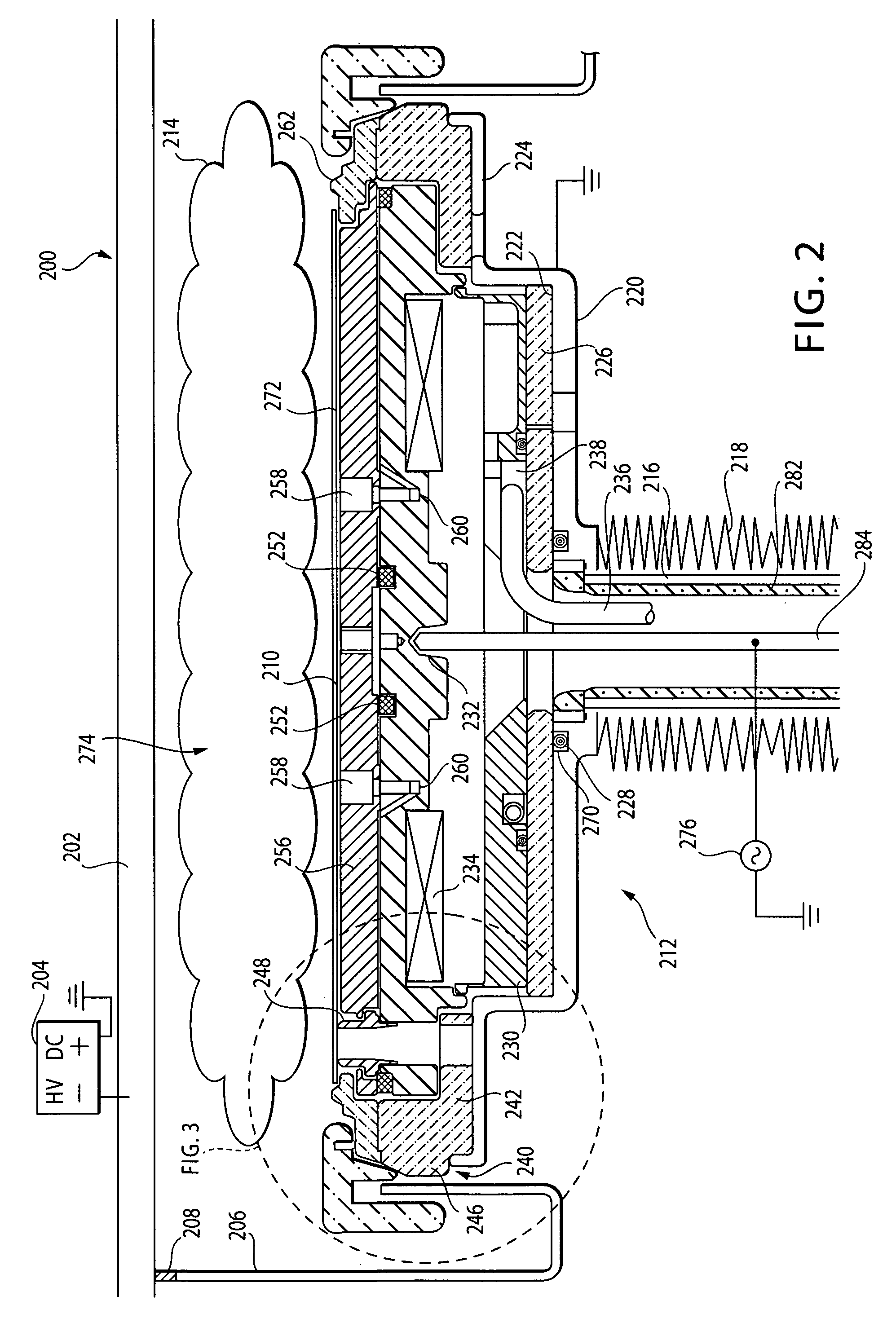 Process kit for improved power coupling through a workpiece in a semiconductor wafer processing system
