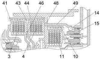Three-clutch electromechanical coupling driving device for motor vehicle