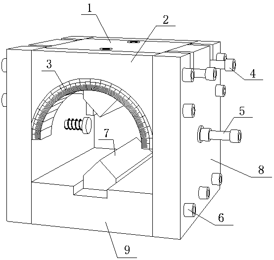 Rock Brazilian test fixture device capable of accurately controlling a layered rock splitting direction