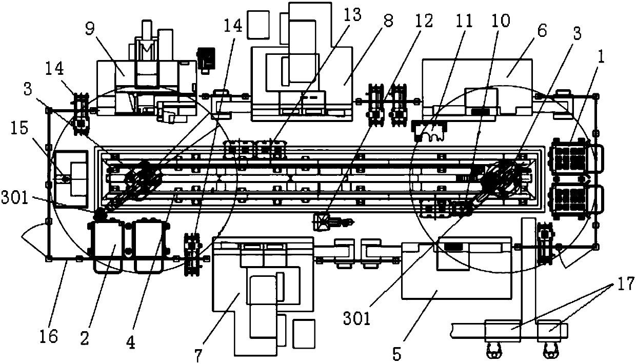 Robot intelligent processing line and robot intelligent processing method