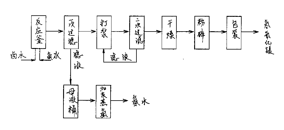 One-step process of producing magnesium hydroxide